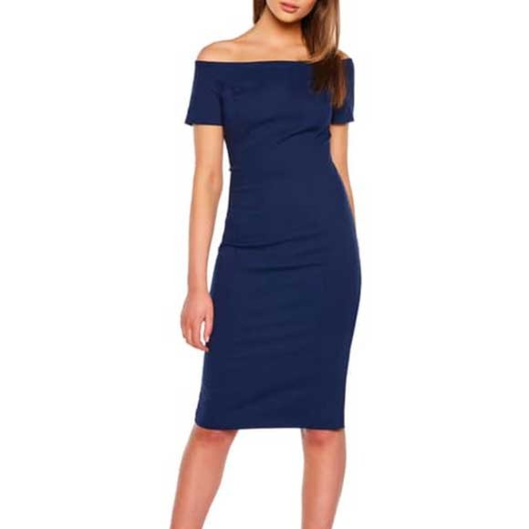 fitted bardot dress